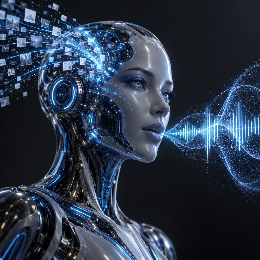 Voice AI connecting business information with intelligent spoken communication.